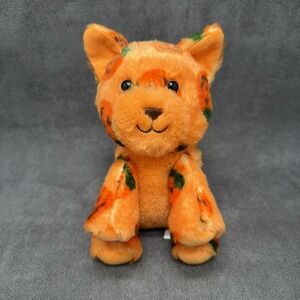 Build A Bear MINI BEANS Pumpkin Kitty Cat Orange Stuffed Plush Animal 6"